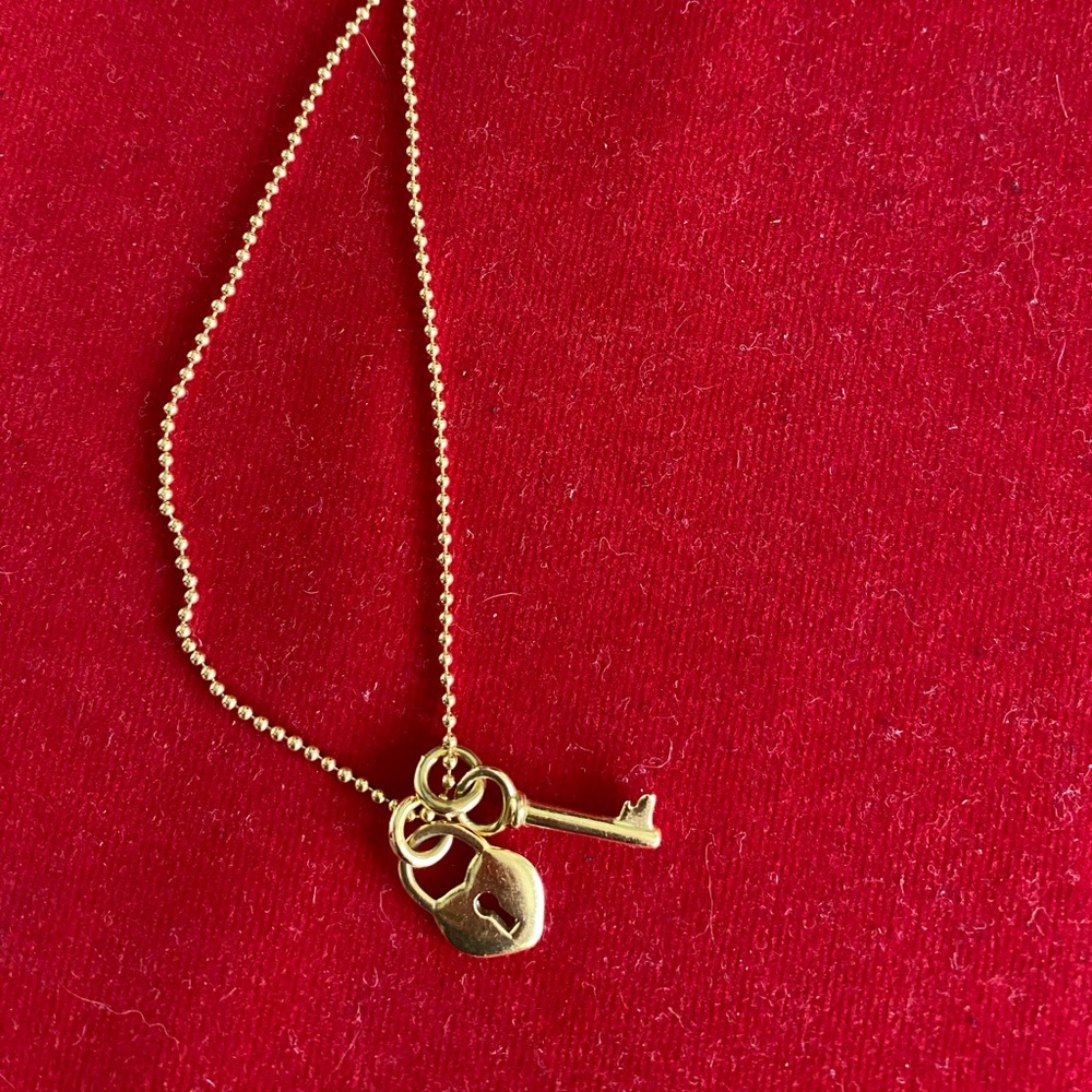 WEMPE rose gold bubble chain necklace heart & key